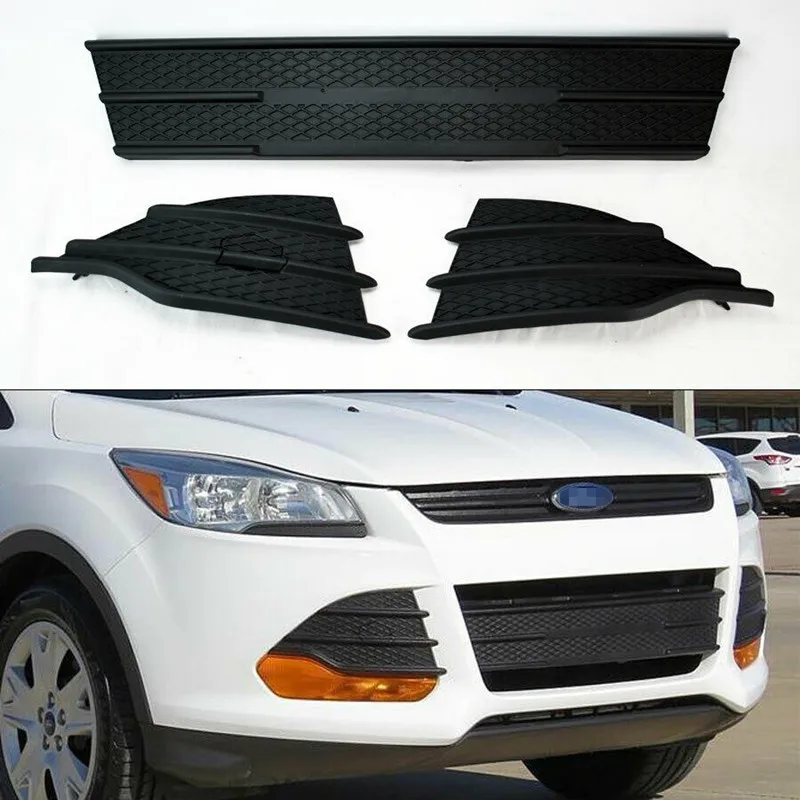 3Pcs Car Trim Front Bumper Lower Grille Fog Protector Cover for Ford Escape Kuga 2013-2016 | Автомобили и мотоциклы