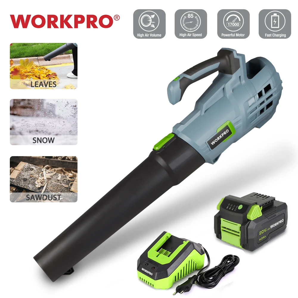 

WORKPRO 20V Cordless Leaf Blower Wireless Variable Speed Air Blower For Leaves,Dust,Snow Blowing Garden Power Tools Cleaner
