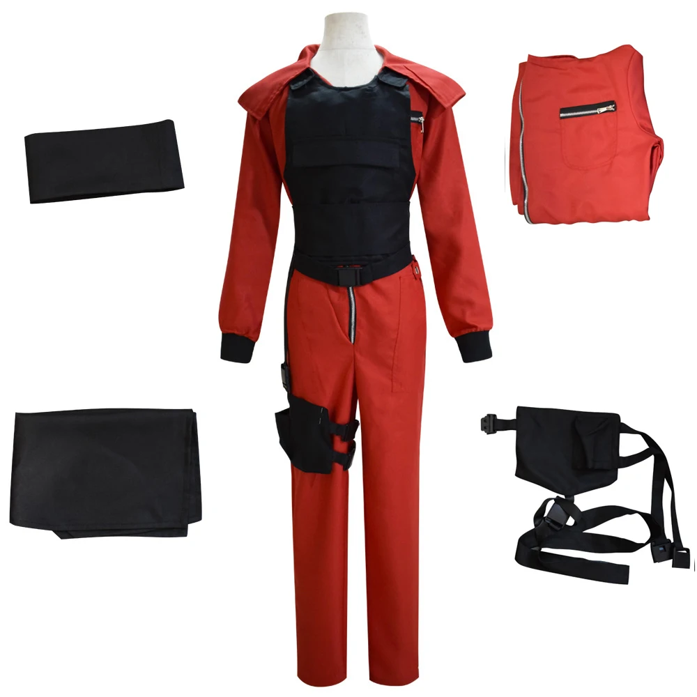 

La Casa De Papel 5 Salvador Dali Cosplay Costume New Red Team Uniform Jumpsuit Set Women Men Role Play Halloween Costum
