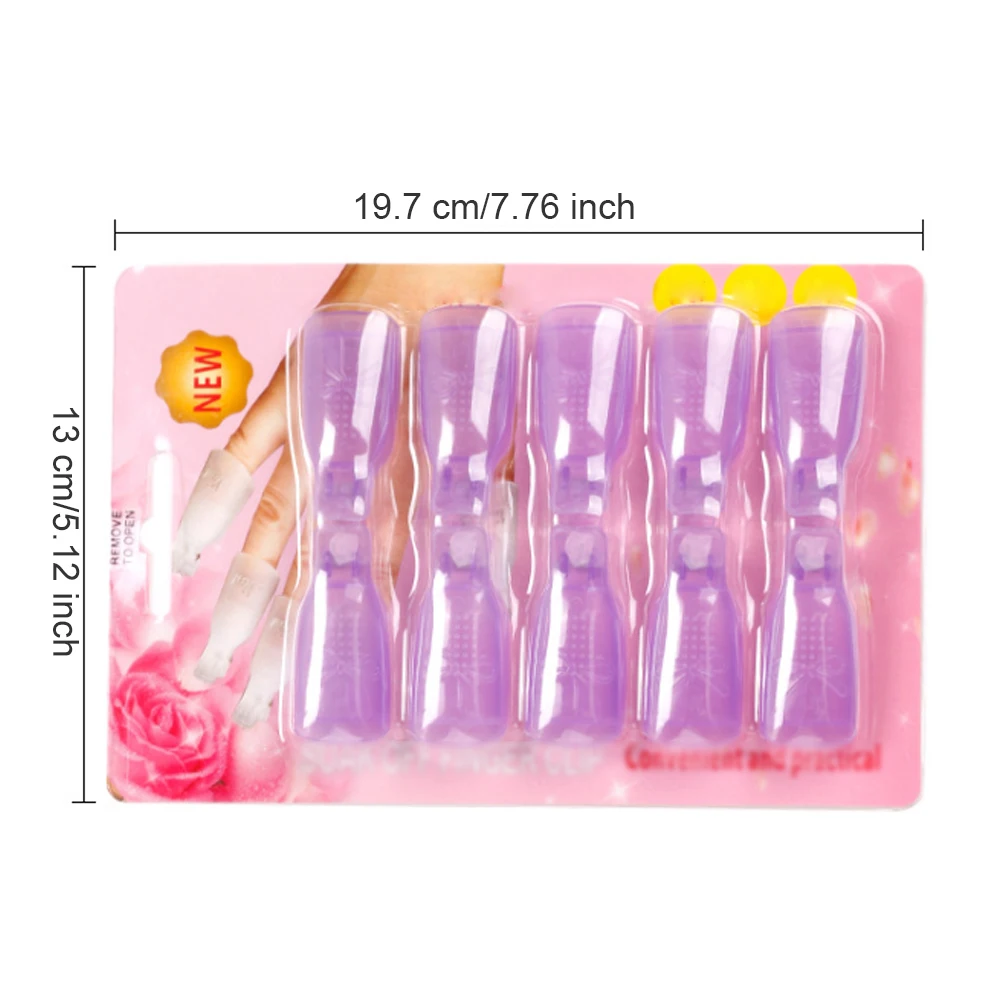 

10Pcs Plastic Nail Art Soak Off Cap Clips UV Gel Degreaser Polish Remover Cap Nail Degreaser Cleaner Tips For Fingers Tools
