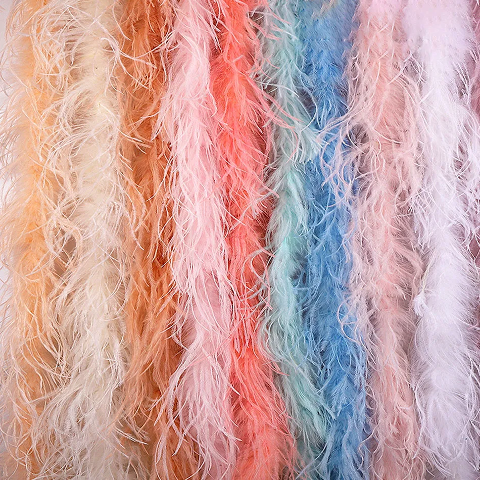 2 ярдов Цветной боа из страусиных перьев одежда шлейфа ремесла Сделай Сам перо с