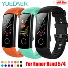 Ремешок YUEDAER для Honor Band 5, силиконовый браслет для Huawei Honor Band 4, мягкий браслет из ТПУ, аксессуары для Band5 Band4