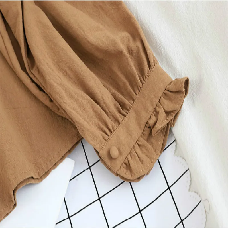 Gagarich женские блузки корейская мода кружева шить Питер Пэн воротник полный