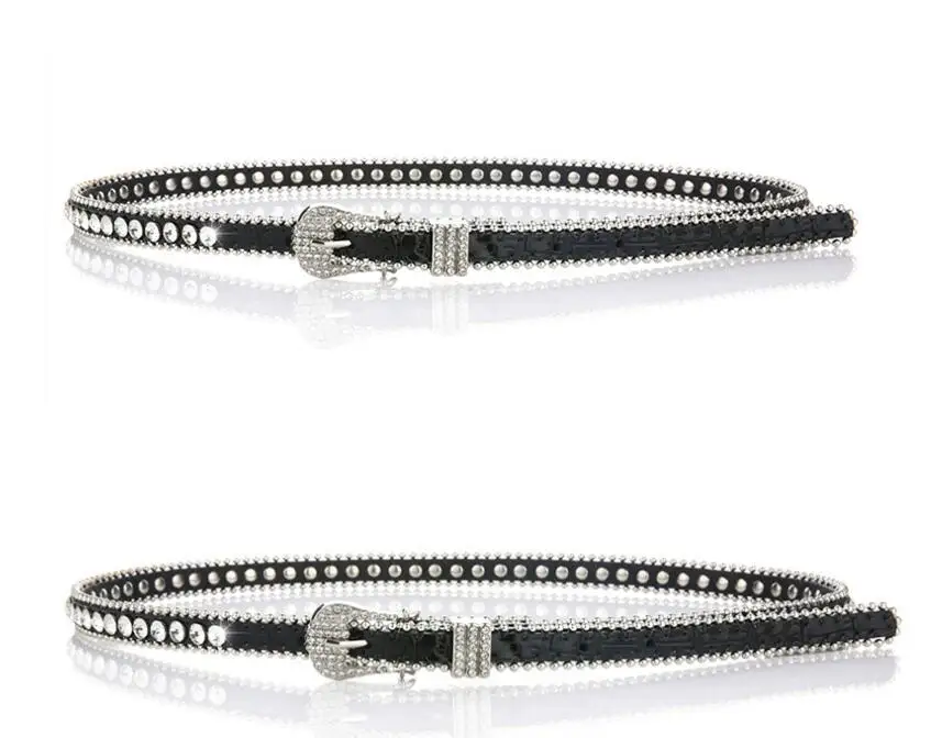 Новые белые ceinture femme 105 см 2021 стильные экокожа (полиуретан) на поясе Стразы низкая