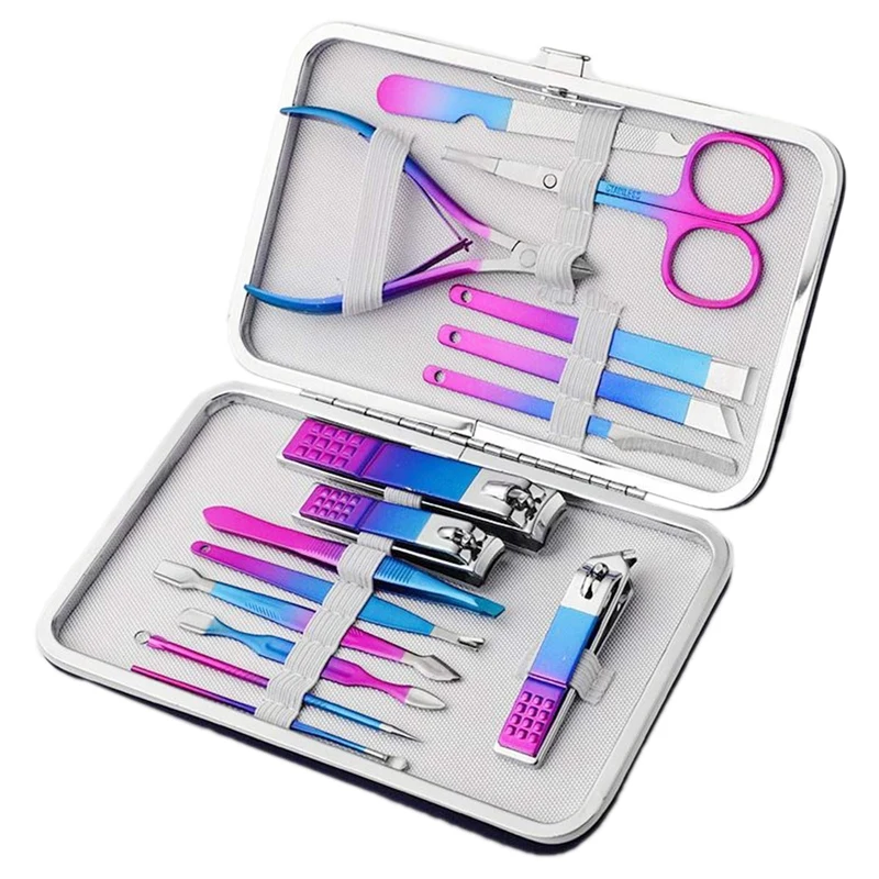 

15Pcs Manicure Nail Clipper Set Household Stainless Steel Ear Spoon Nail Clippers Manicure Tool Pedicure Nail Scissor