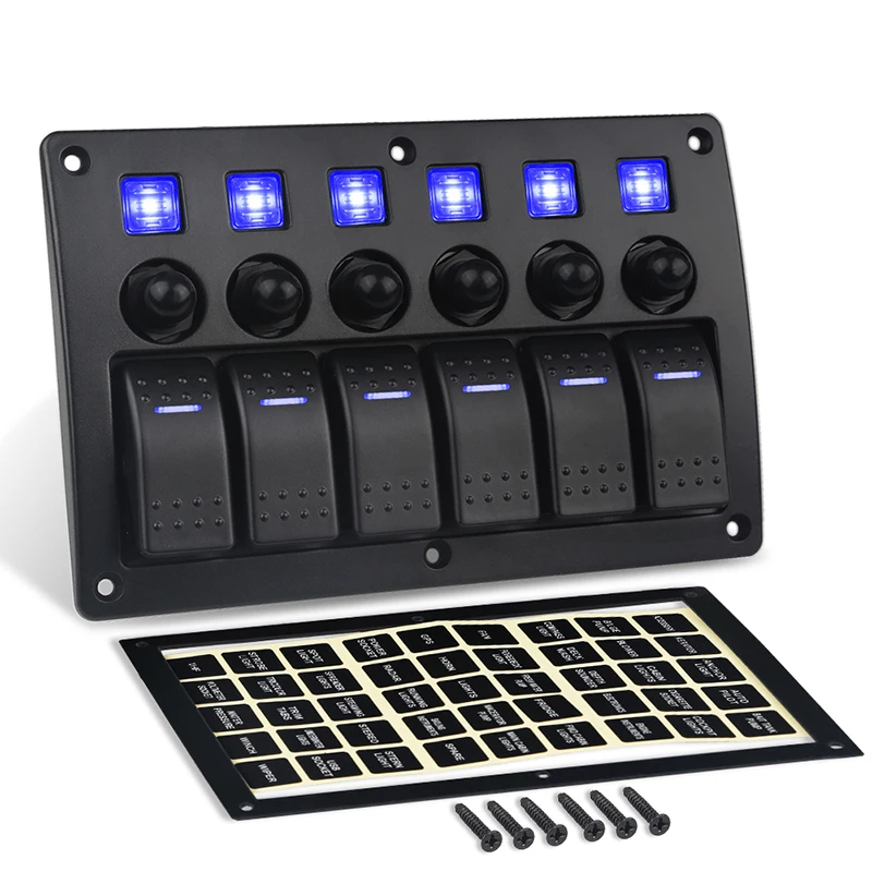 Автомобильная лодка кулисный переключатель панель 12 в морской 6 банды Автомобиль