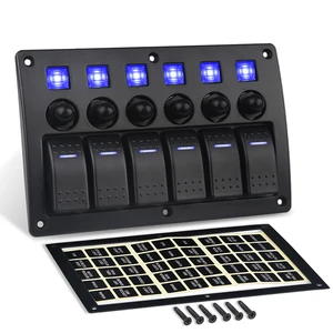 Автомобильная лодка кулисный переключатель панель 12 в морской 6 банды Автомобиль Грузовик Авто панель Переключатель водонепроницаемый с наклейками