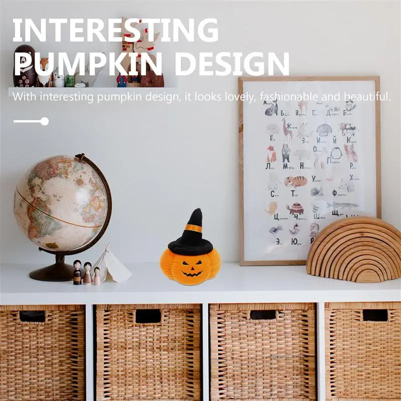 

1Pc Halloween Pumpkin Design Throw Pillow Cushion Stuffed Toy for Kids (Orange)