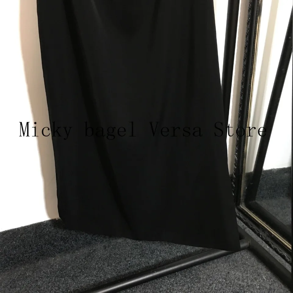 

21 luxury brand metal button printing fashion women's temperament round neck versatile slim cotton bra SLING DRESS A-type skirt