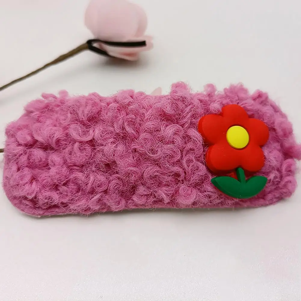 

Hair Clip Floral Design Hair Accessories Kid Girls Women Red Flower Hairpin for Birthday/Easter Gift Girl Faux Wool Hair Pin