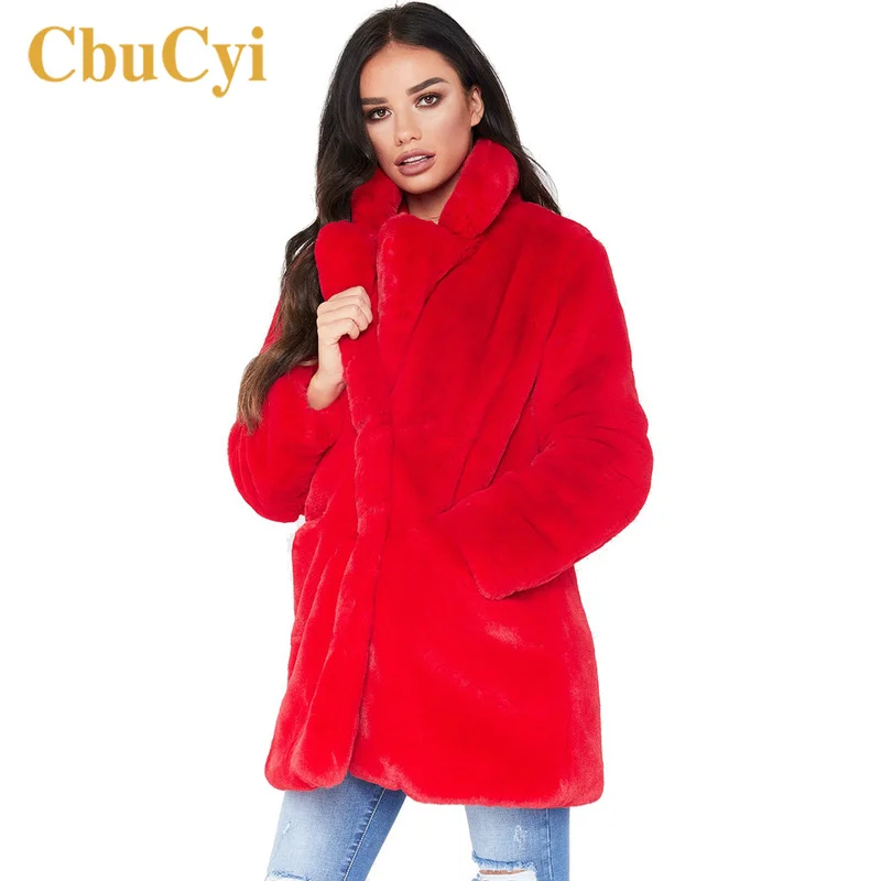 Женское пальто из искусственного меха на осень и зиму пушистые меховые больших