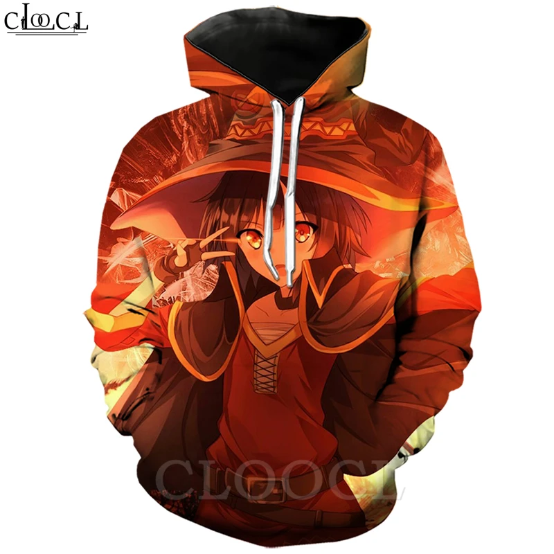 Классическая аниме девушка Megumin Konosuba толстовки с 3D принтом для мужчин и женщин