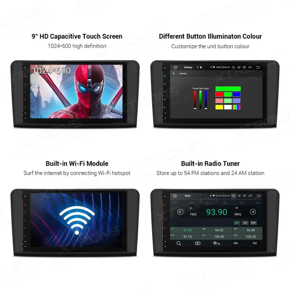 XTRONS Android 10 Qualcomm Bluetooth 5 0 автомобильный стерео плеер радио GPS для Mercedes Benz W164 ML300 ML350