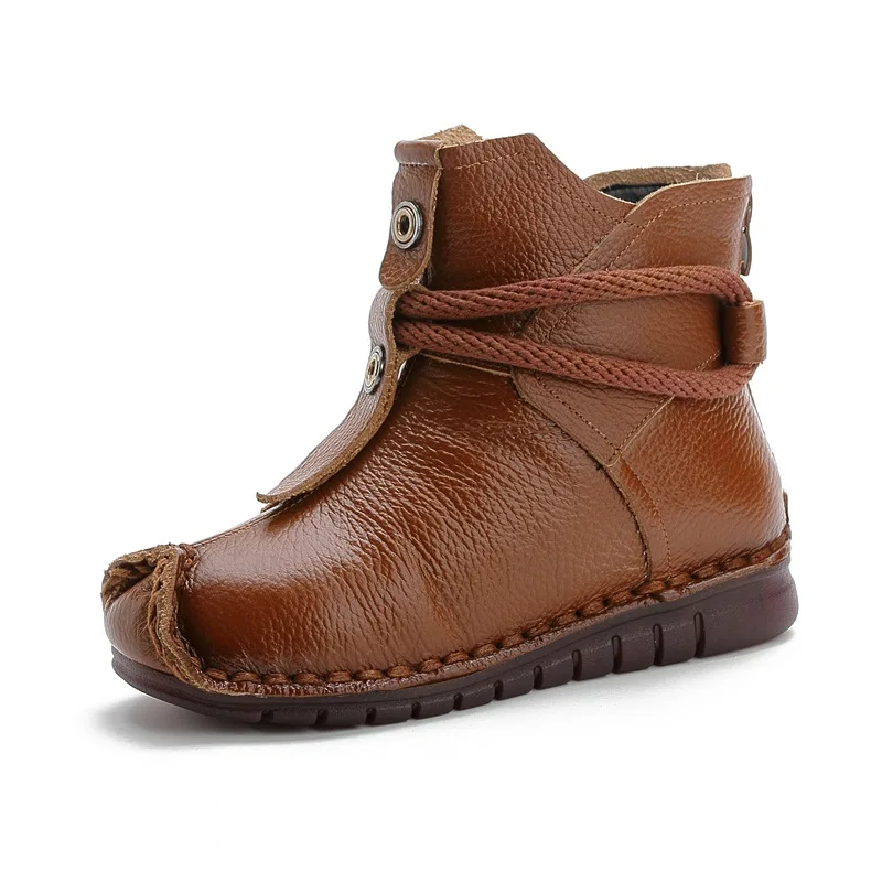 

2021 плоская зимняя обувь, Винтажные ботинки, женские ботинки Martin, мягкие ботильоны из натуральной кожи, обувь для женщин, меховые ботинки, Осе...