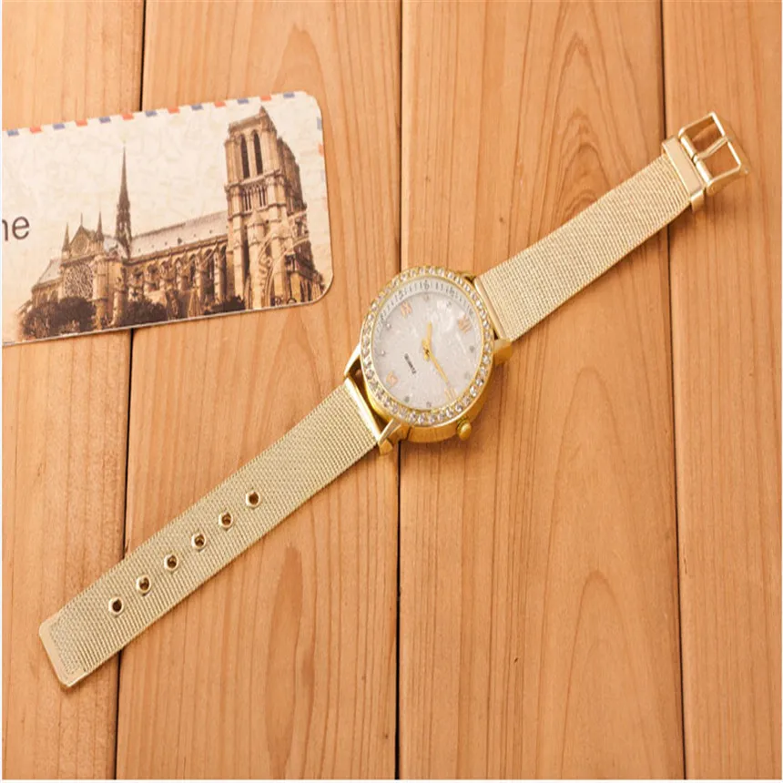 Diamond Dress Watch Woman Fashion 2019 Glod Stainless Steel Geneva Wristwatch Women Luxury Brand Quartz Clocks Relogio D30 | Наручные