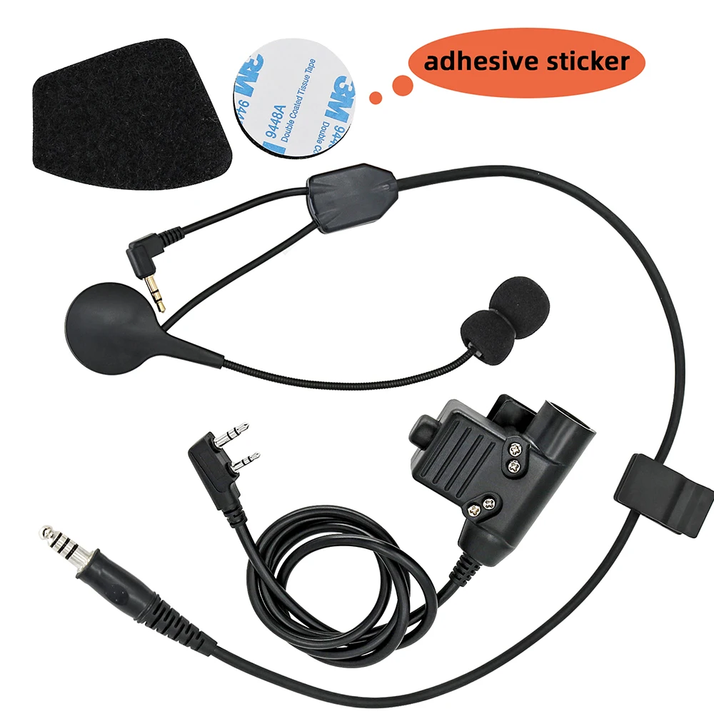 Tactical electronic headset Y-line microphone Kenwood PTT accessory kit, suitable for Howard Reiter impact headset