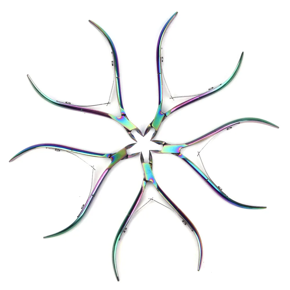 Профессиональный щипцы для кутикулы ногтей ног Радужный клипер ножницы удаления