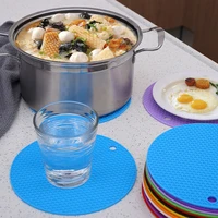 1pcs multifunctional round heat resistant silicone mat cup coasters non slip pot holder table placemat kitchen accessories tool