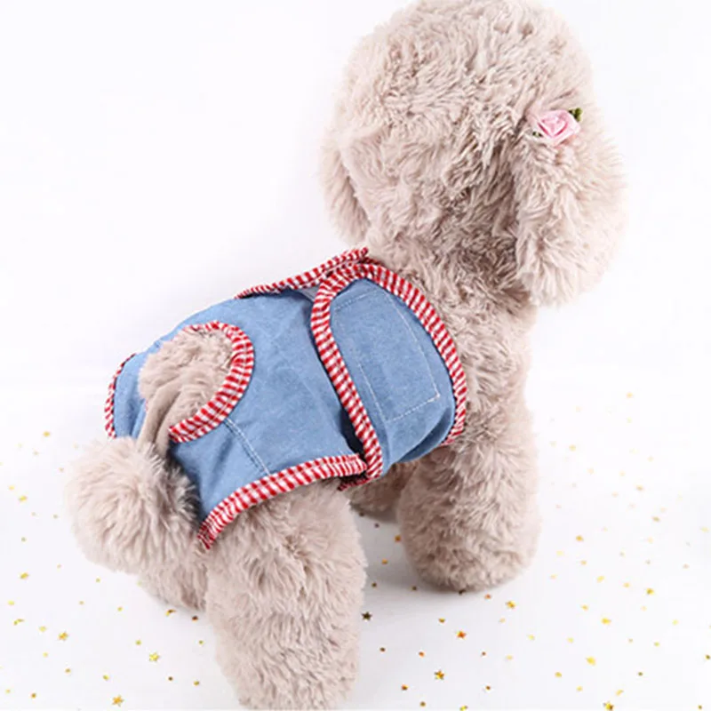 Прочные джинсовые подгузники для домашних животных моющиеся в стиральной машине