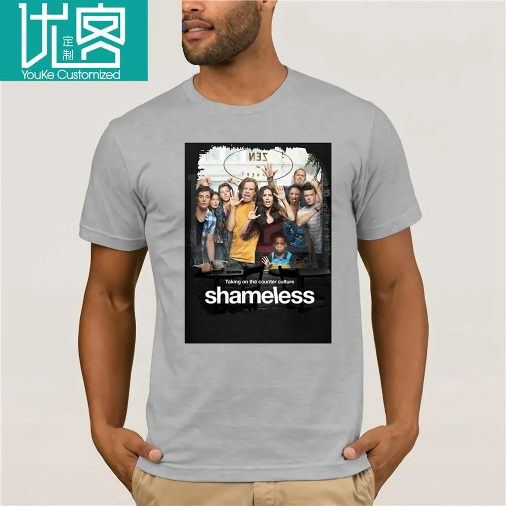 Мужская футболка с надписью Shameless Tv Poster модные удобные хлопковые топы принтом