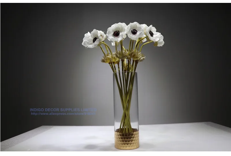 Индиго-9 шт PU Anemone Pasque желтая Маргаритка цветок для дома невесты свадебные искусственные цветы вечерние цветы