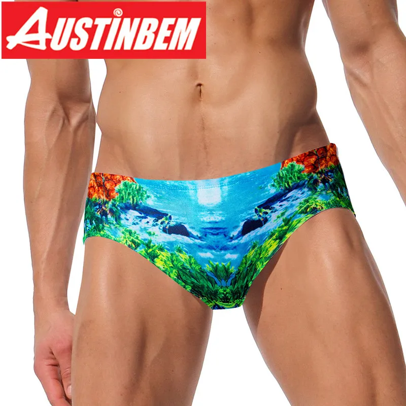 Austinbem Sungas De Praia Ho Для мужчин s 2020 пикантные Цвет Цветочный принт Треугольники