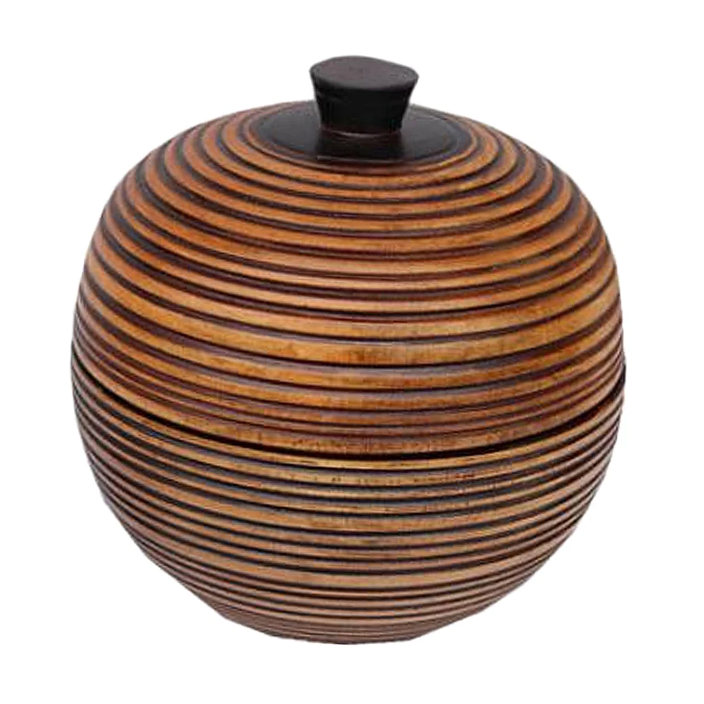 

Tea Canister Wooden Tea Box Home Kitchen Jewelry Accs Organizer Pot