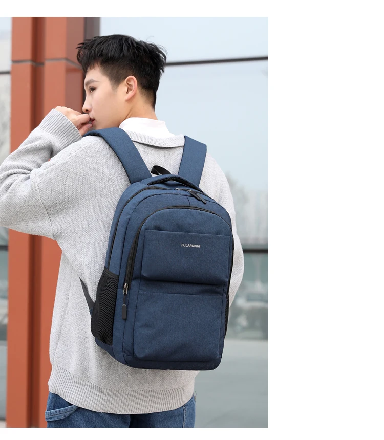 Men Backpack School Bag Waterproof Nylon New Schoolbag Business Laptop Polyester Bag 14 Shoulder Bag 15.6 Inch Computer Packsack