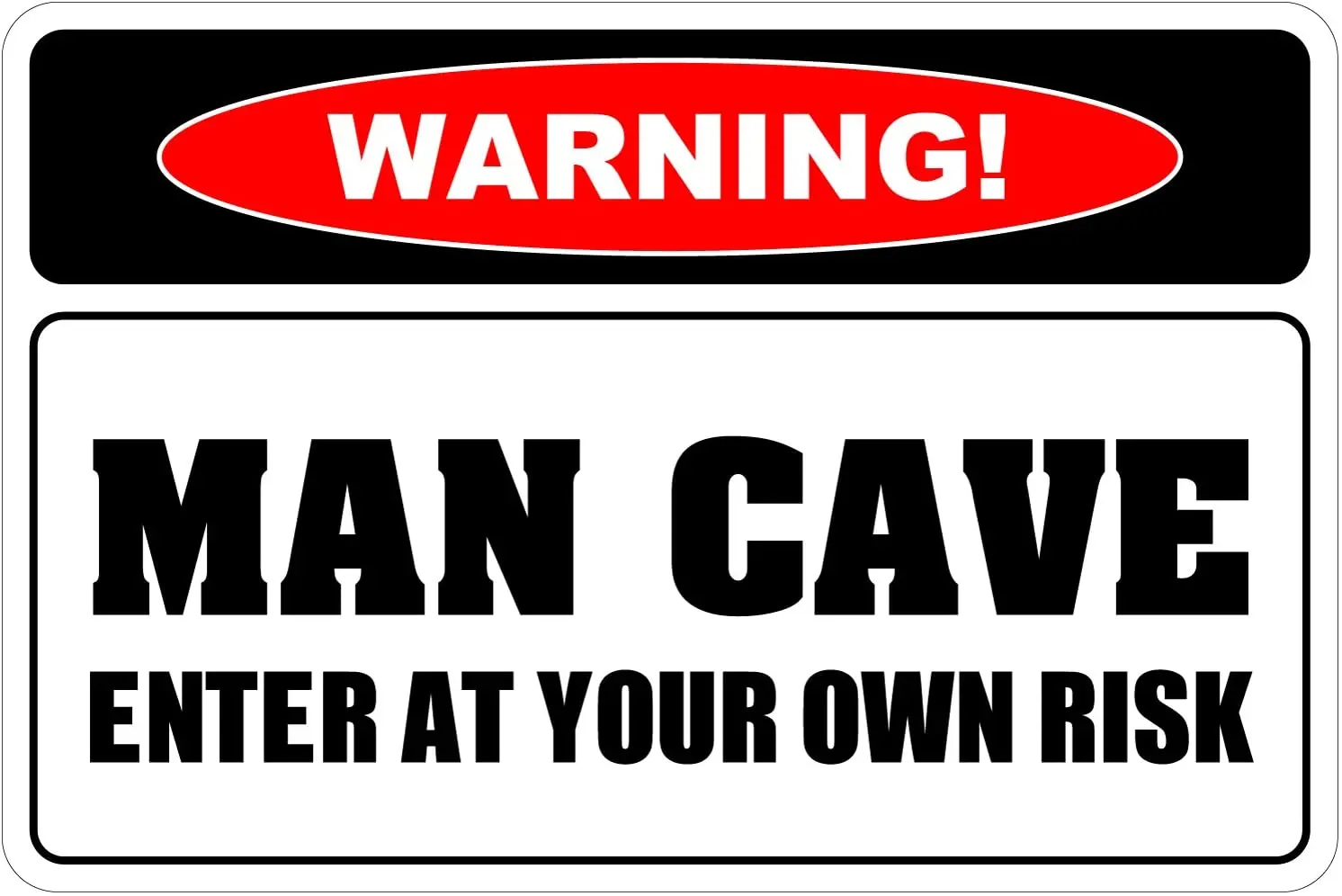 

Забавная металлическая знаковая Новинка StickerPirate Man пещера 8 дюймов x 12 дюймов алюминий NS 2093