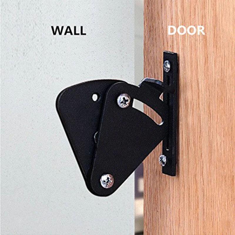 Замок-защелка для раздвижных дверей сарая черный комплект из нержавеющей стали