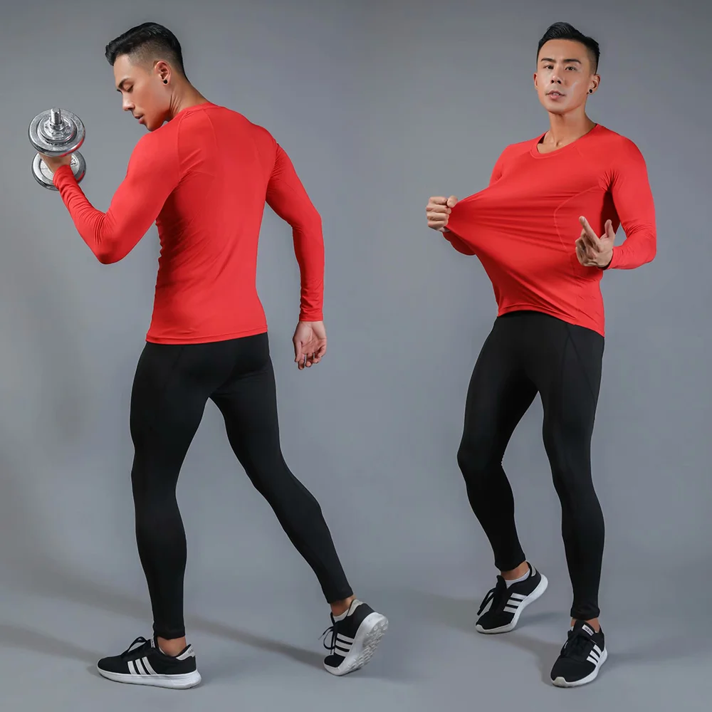Mens Sportswear 2 pieces Workout Running Fitness Clothing Suit Sets Sports Active Mans Suits Men Exercise | Спорт и развлечения