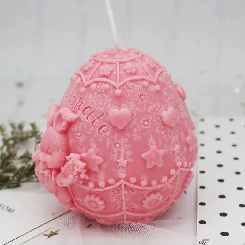 Пасхальное яйцо мультяшный Кролик силиконовая форма для мыла DIY Глиняная свеча
