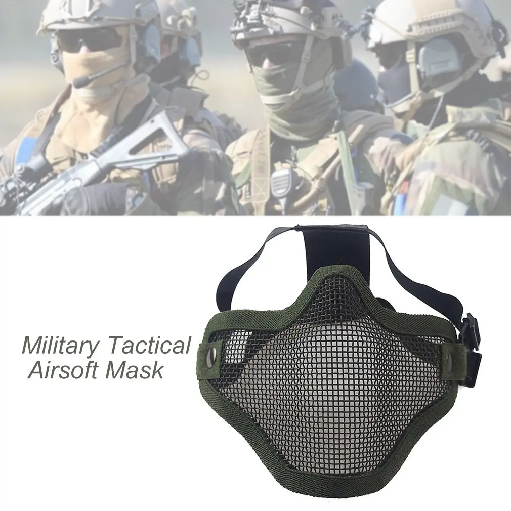 Airsoft Field Wargame Tribal Chief Mask Half Face Metal Steel Net Mesh Hunting Tactical Protective | Безопасность и защита
