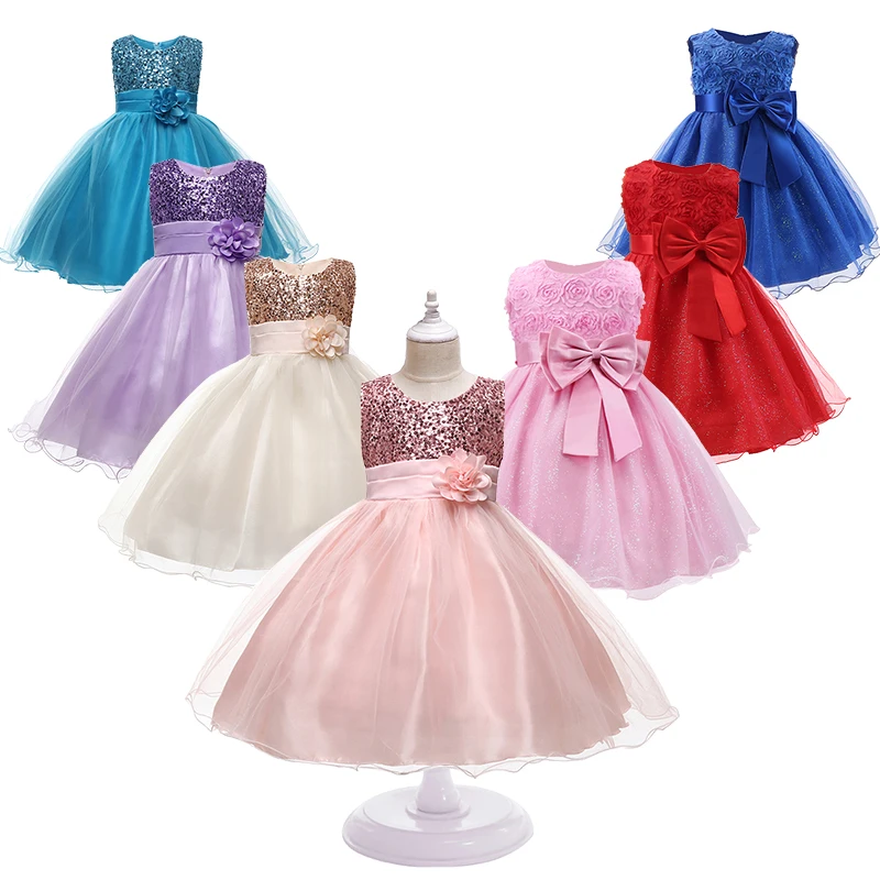 Girls Gown Dress Children Birthday Party Princess Dresses Toddler Girl Summer For 2 3 4 5 6 7 8 9 10 Baby Kids Clothing | Детская одежда