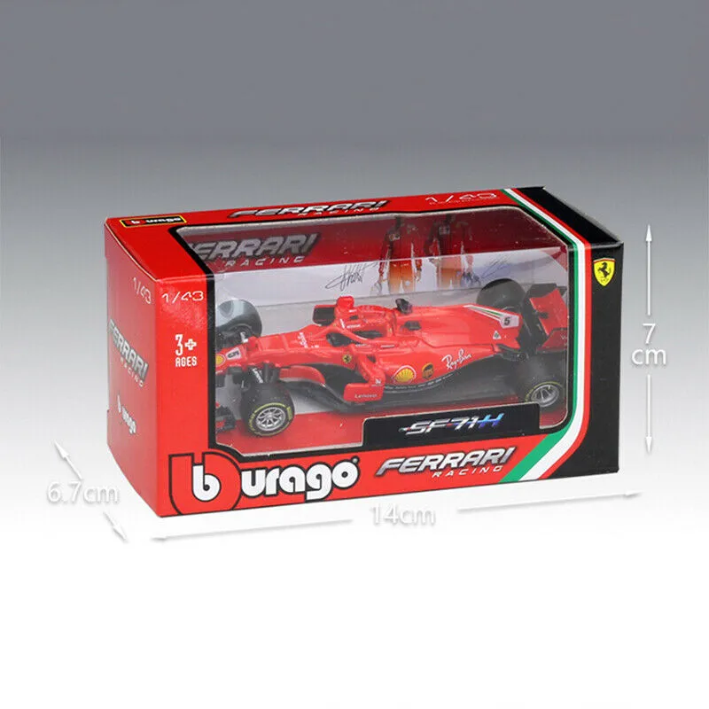 

1:43 Kimi Rikknen 2018 Ferrari F1 SF71H 7# Alloy Racing Vehicle Diecast Pull Back Car Model Goods Toy Collection