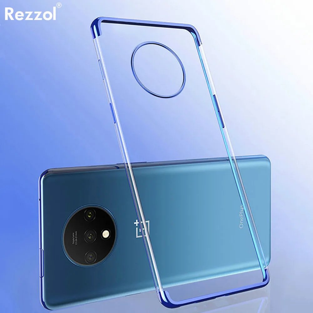 Мягкий прозрачный чехол для телефона Oneplus 7T с лазерным покрытием силиконовый