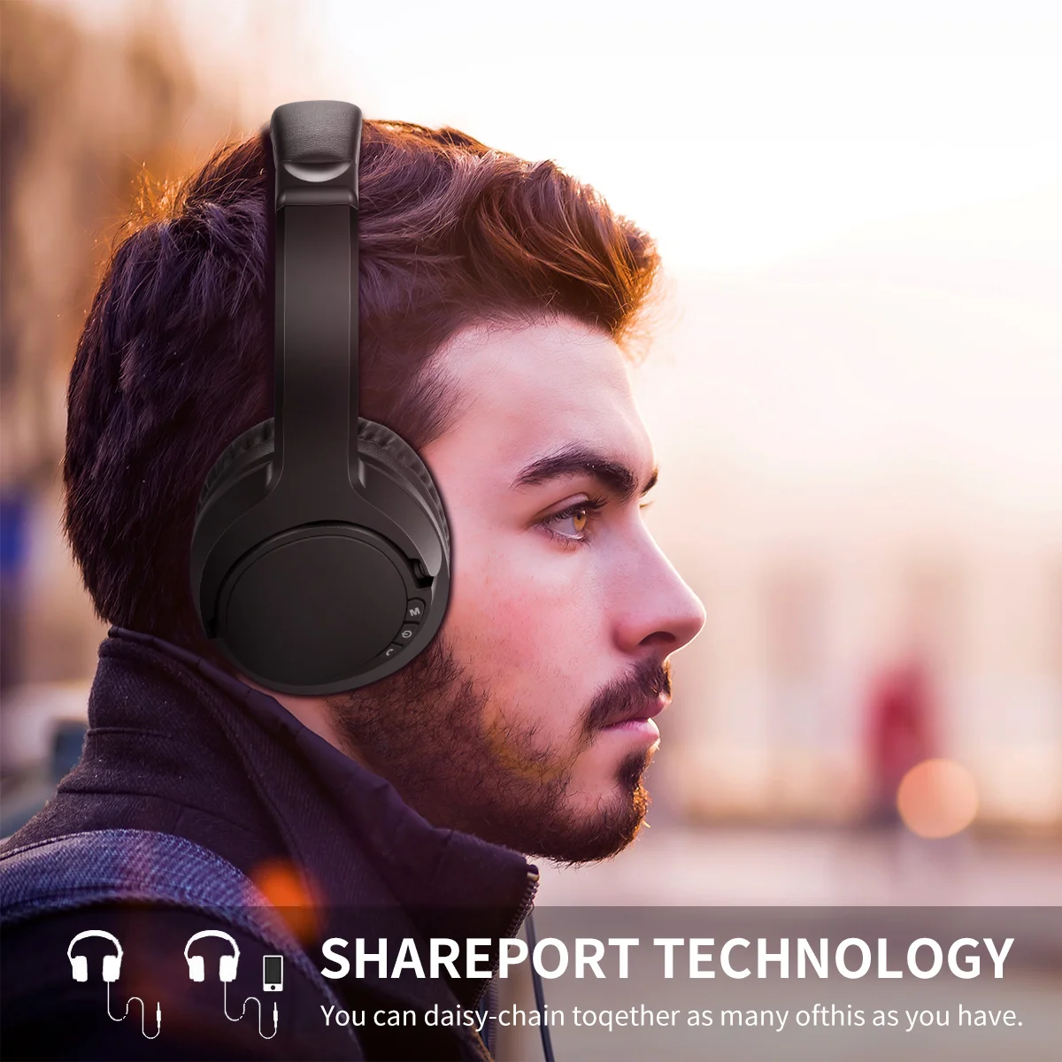 

Bluetooth-наушники складные с активным шумоподавлением и глубокими басами