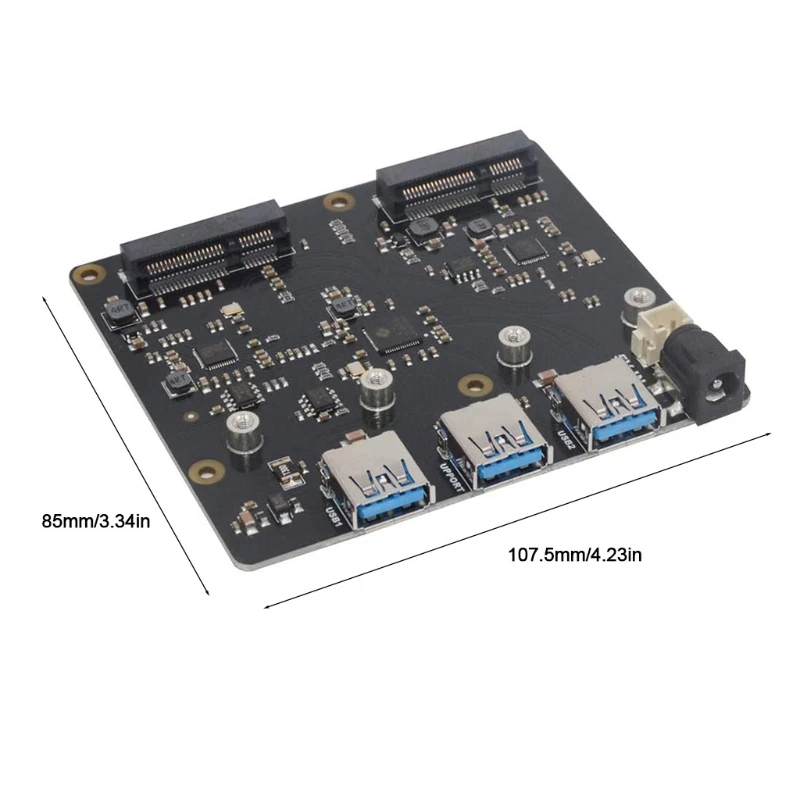 

R58A Compatible for Raspberry Pi Dual mSATA HDD/SSD Storage Expansion Board X852 USB 3.0 Mobile Hard Disk Module