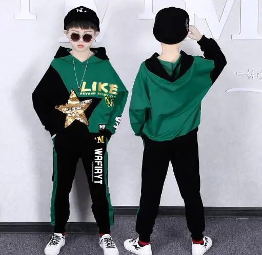 Kids Clothing Sets Casual Long Sleeve Sport Suit For Boys Clothes 2021 Autumn Teenage Outfits Children Hip Hop Costumes | Детская одежда