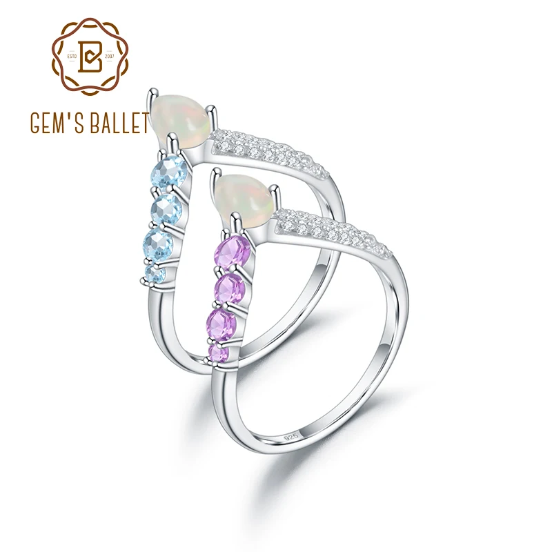 Женское Ювелирное кольцо GEM'S BALLET из стерлингового серебра 925 пробы с аметистом