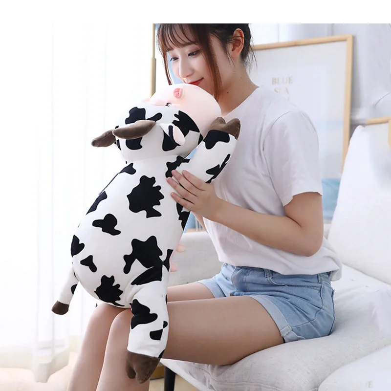

30cm Cute Cow Plush Stuffed Dolls Lovely Real Life Milk Cattle Plush Toys Soft Nap Pillow Cushion Cartoon Kid Baby Birthday Gift