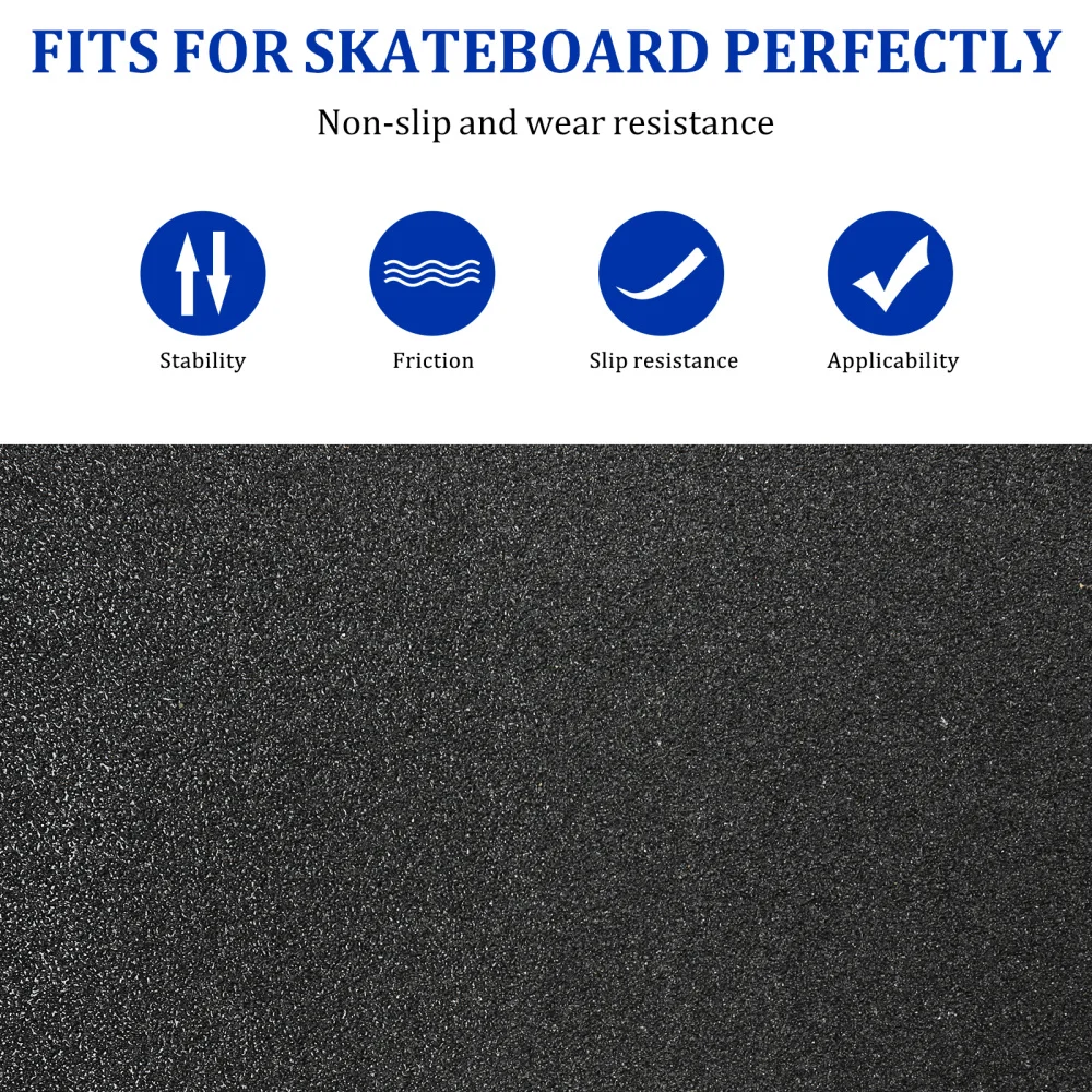 

LIOOBO 80x20cm Skateboard Sandpaper Grip Tape Sheet for Wheelchair Rollerboard Pedal Stairs (Black, Random Protective Film