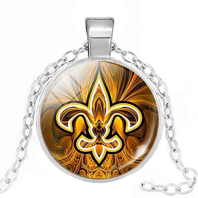 Художественное стекло цветок лилии ожерелья Винтаж Флер де Лис булавки Стекло