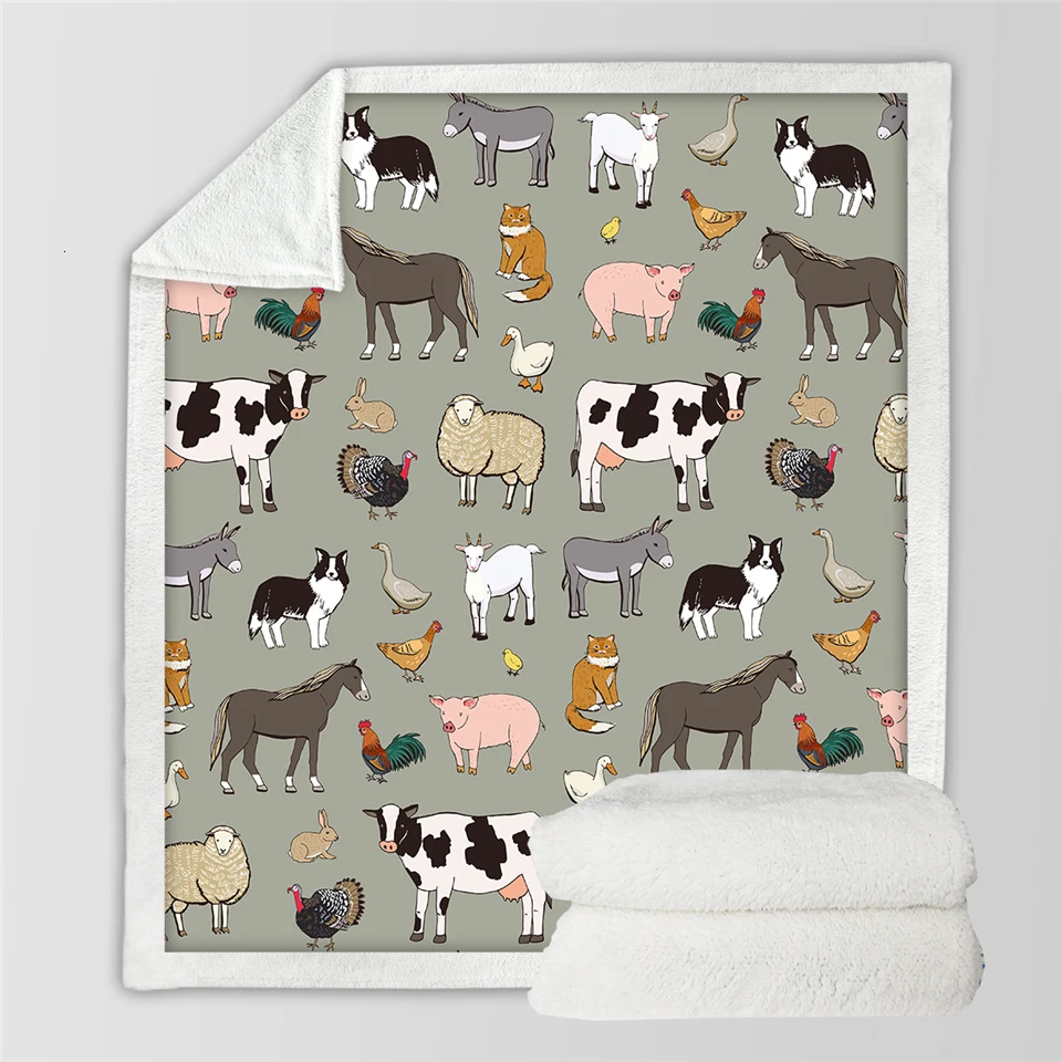 BeddingOutlet Pink Cow Sherpa Fleece Blanket Milk Cartoon Throw Cute Farm Animal Blanket Unicorn Cow Plush Blanket for Bed Couch