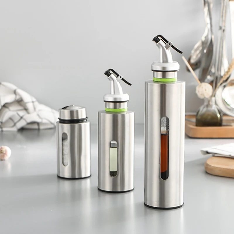 Горячая Распродажа бутылка для масла из нержавеющей стали прозрачная стеклянная