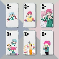 japanese the disastrous life of saiki k phone case transparent for iphone 13 12 11 pro mini xs xr x max 5 6 s 7 8 plus soft