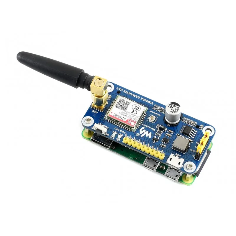Шляпа GSM/GPRS/Bluetooth для Raspberry Pi совместима с RPi 2B/3B/3B +/Zero W SIM800C поддерживает