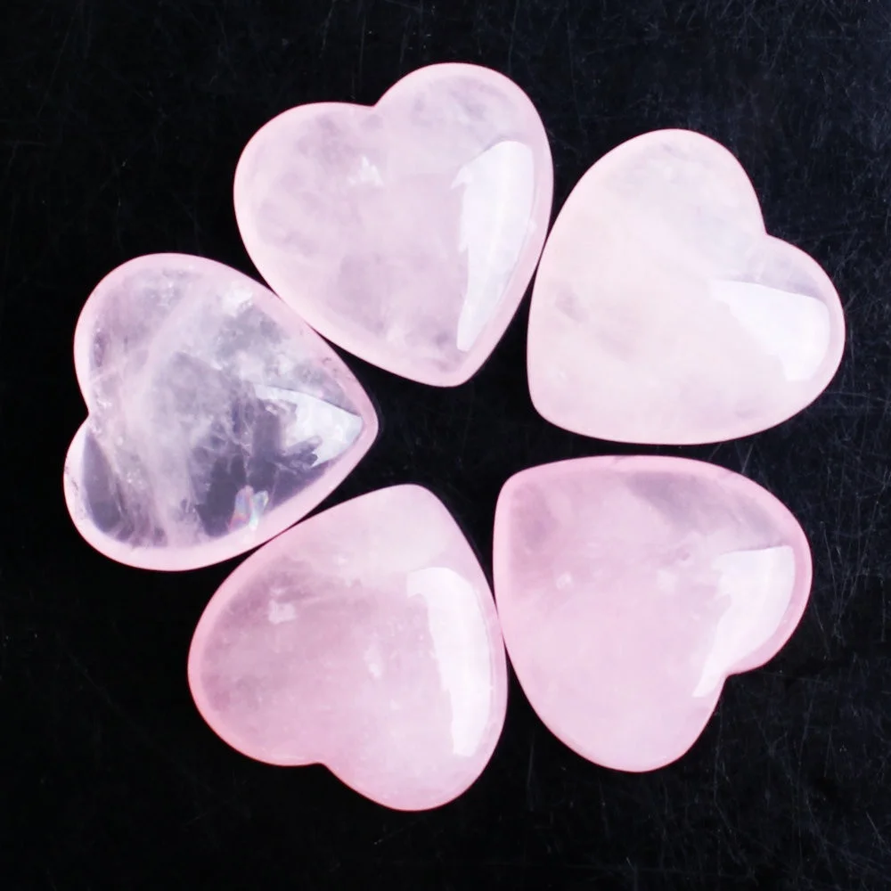 5 шт натуральный кристалл сердце роза кварц кулон цветное ожерелье ручная работа