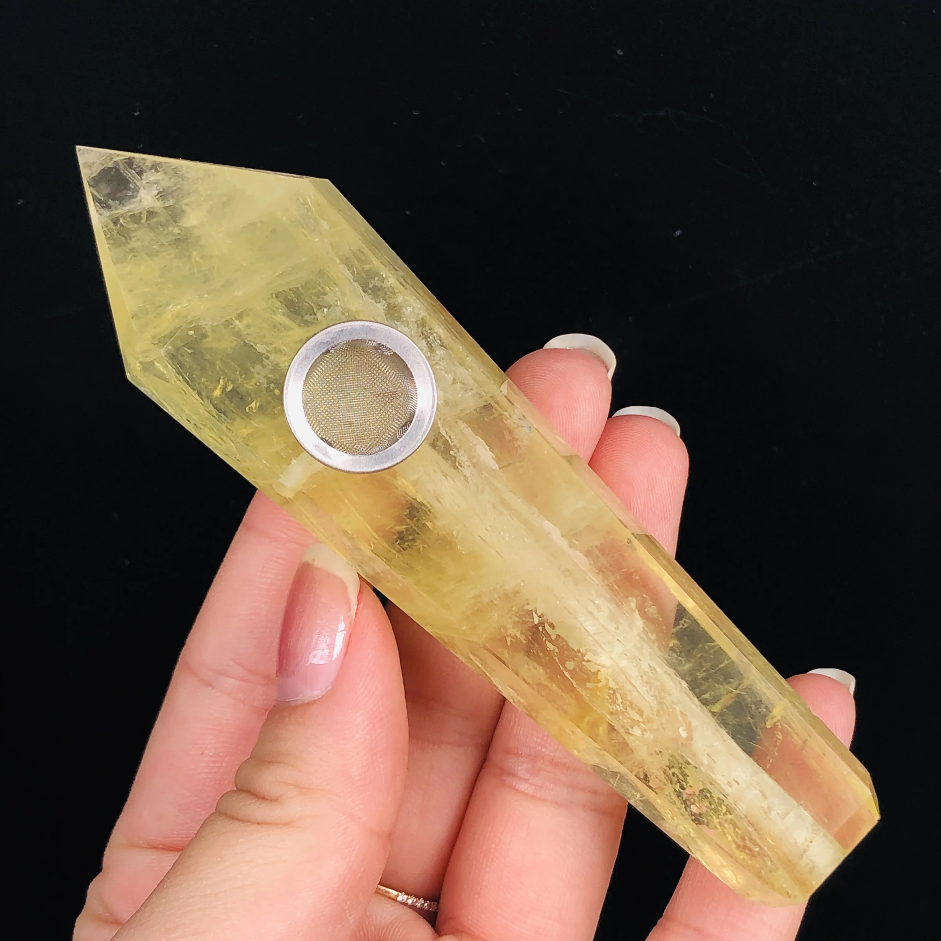 Натуральный топаз кварцевые трубки для курения Кристалл Камень обелиск палочка