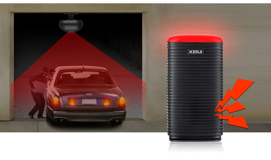 KERUI DW9 открытый Беспроводной дома охранной сигнализации Водонепроницаемый PIR инфракрасный детектор движения дорога гараж охранной сигнализации автомобиля
